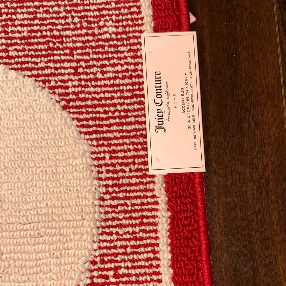 Juicy Couture Red and Cream Love Heart Door Mat